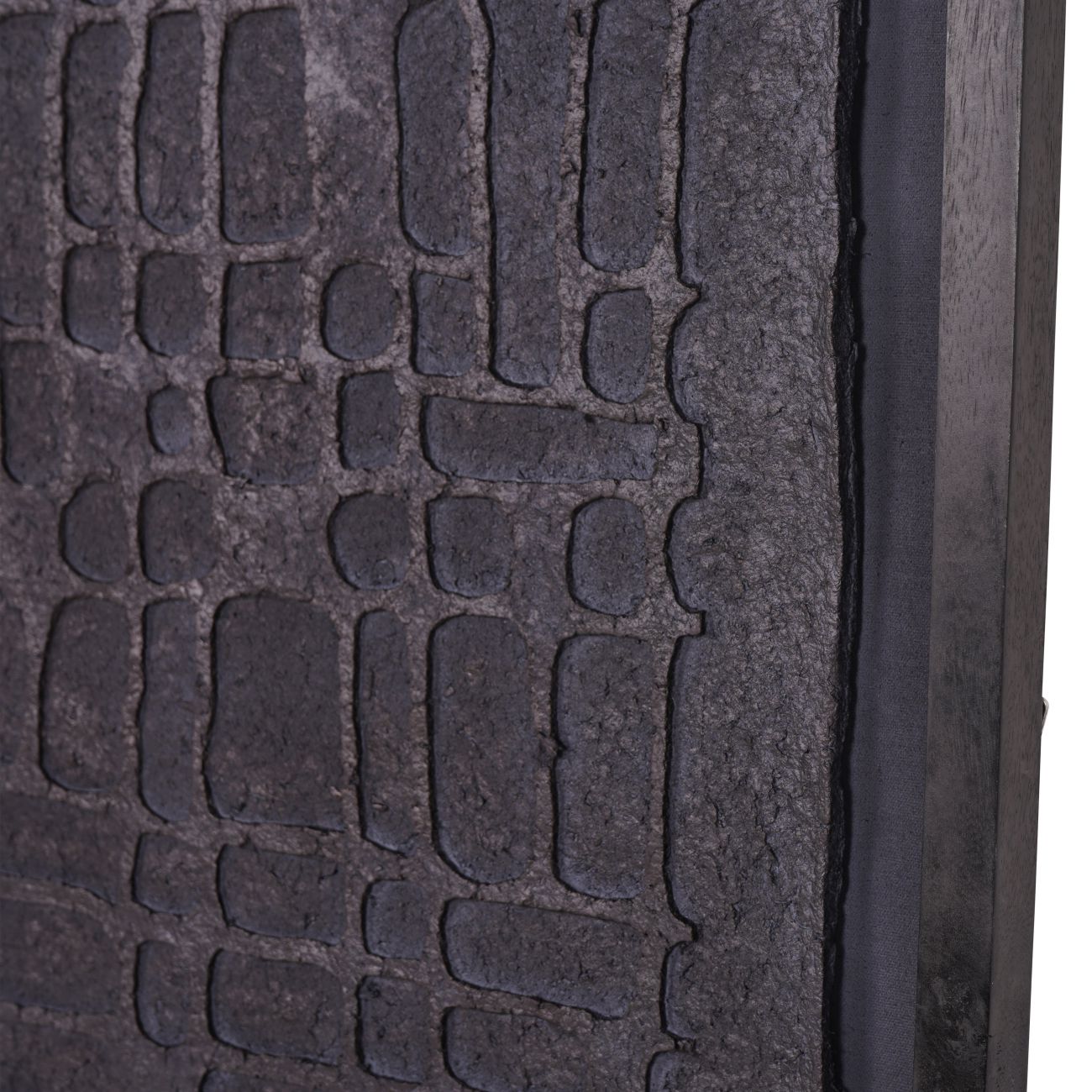 Trenton Abstract Black Papier Mache Large Framed Wall Art 2